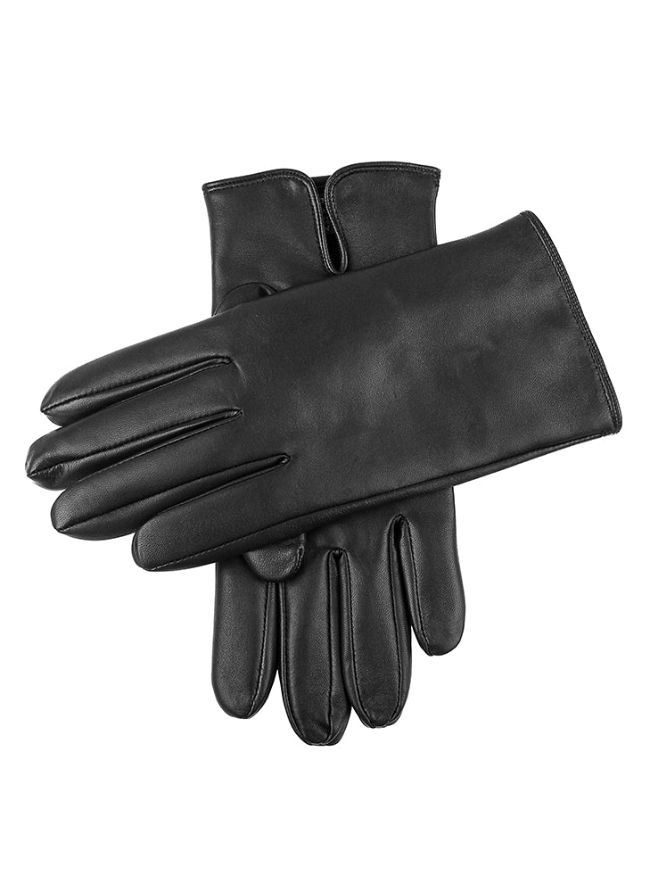 Mens black leather gloves cashmere lined on sale