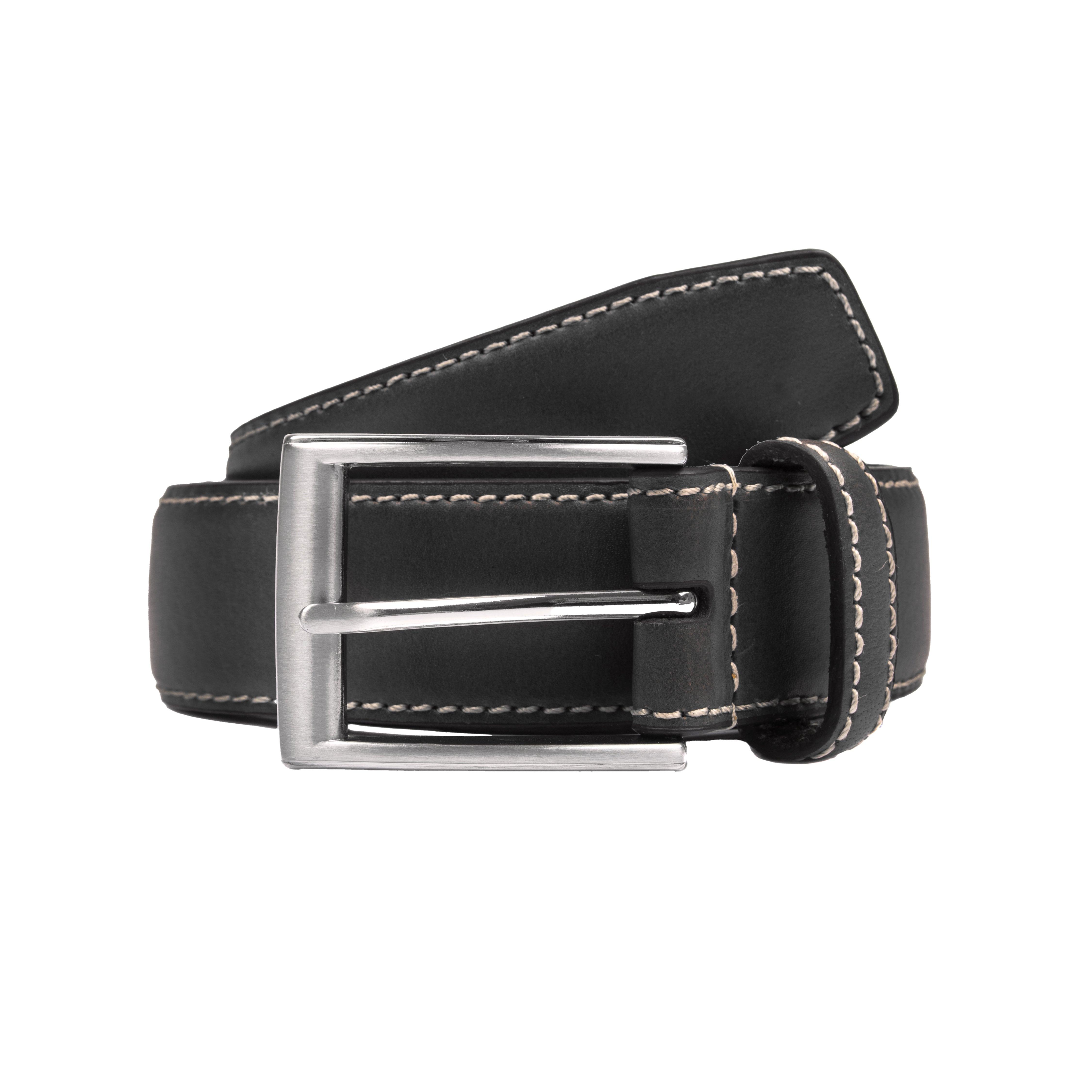 Ceinture en cuir pleine fleur pour hommes avec boucle en nickel