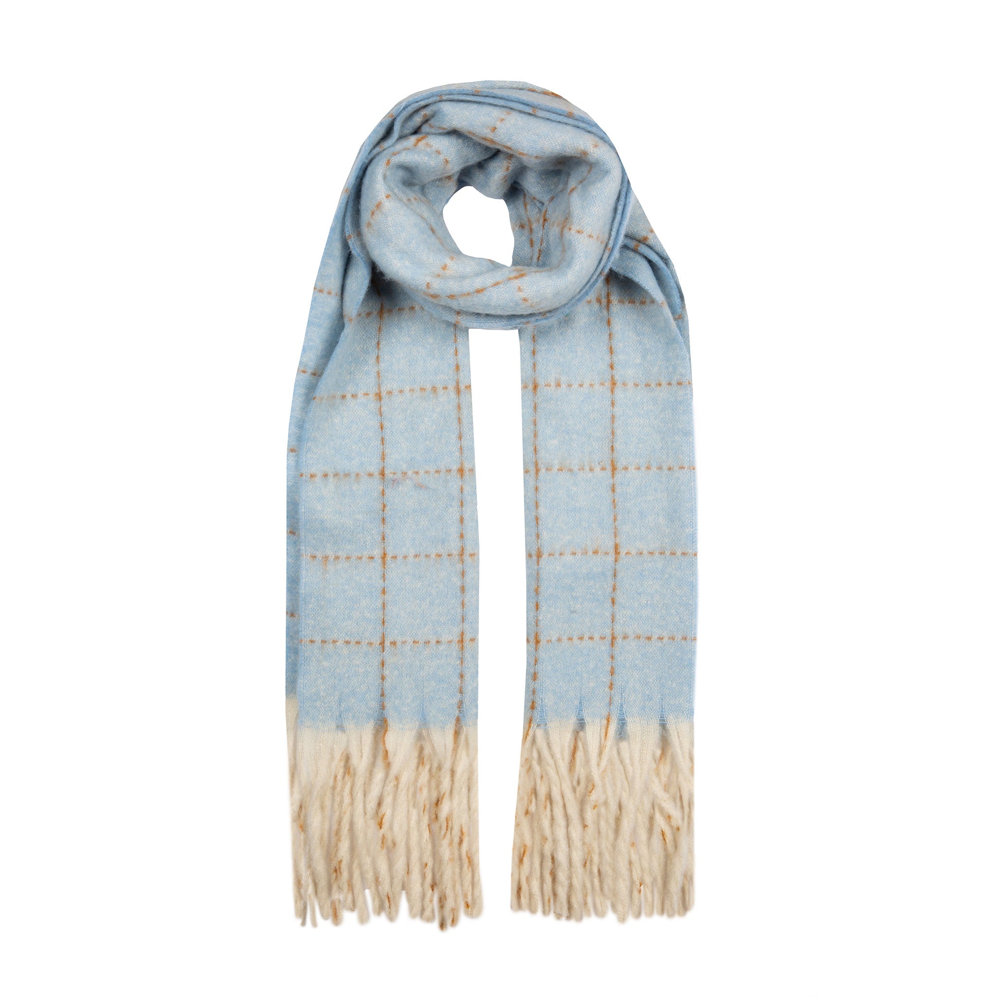 Écharpe Fantaisie Femme En Velours Et Satin Bleu Avec Pompons - Neuf Avec Étiquettes