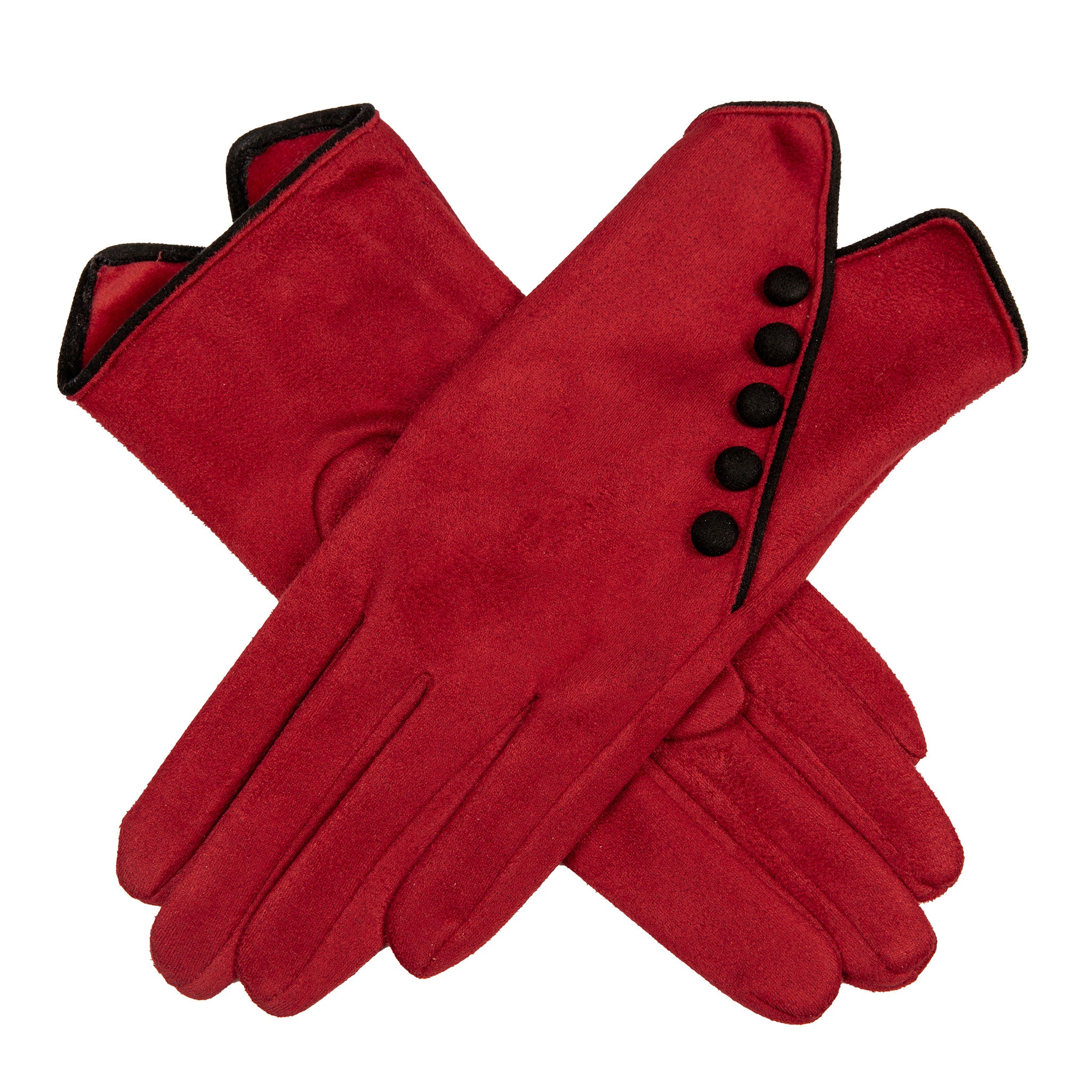Gants en suede synthetique pour femmes avec boutons Dents
