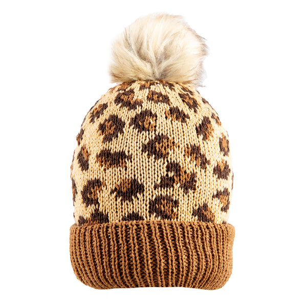 Bonnet De Peintre (chapeau) à Fourrure Léopard H&M - Gris, Super Doux, Taille Unique - Neuf Avec étiquettes
