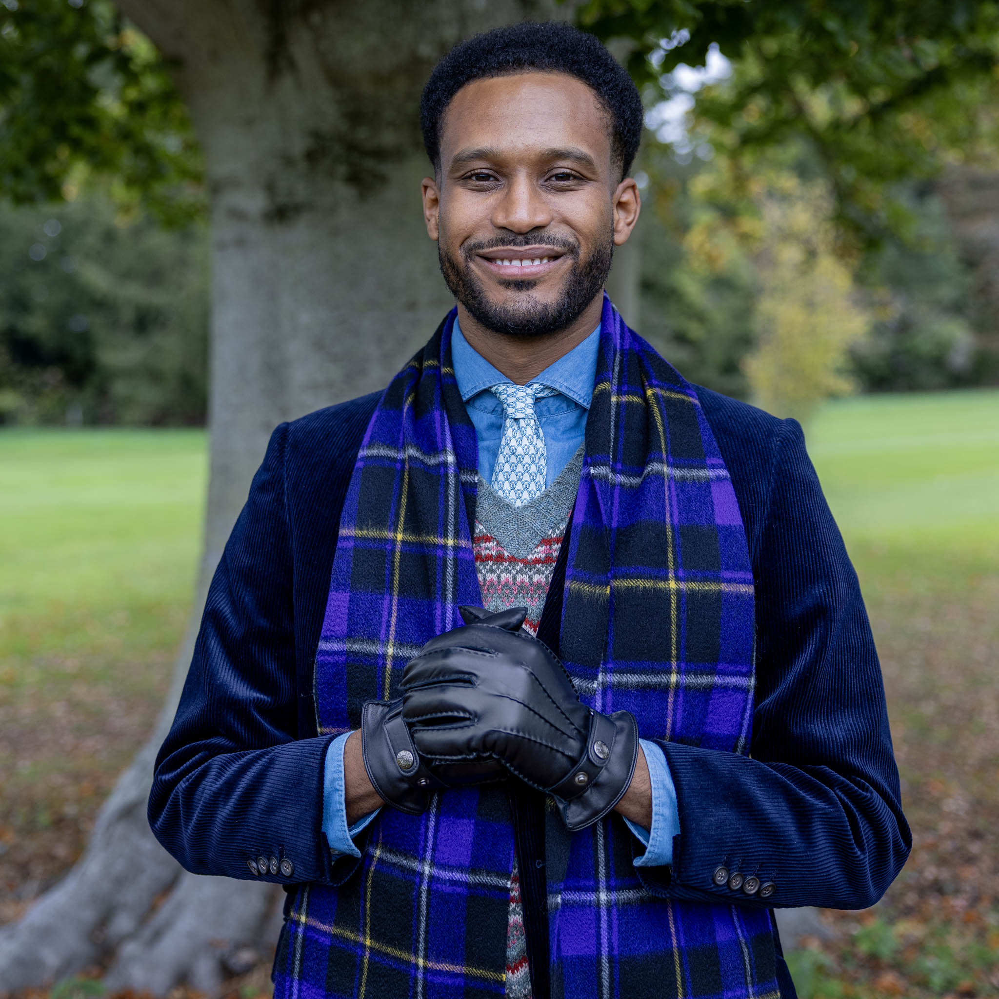 Unisex Luxury Check Cashmere Scarf | Dents