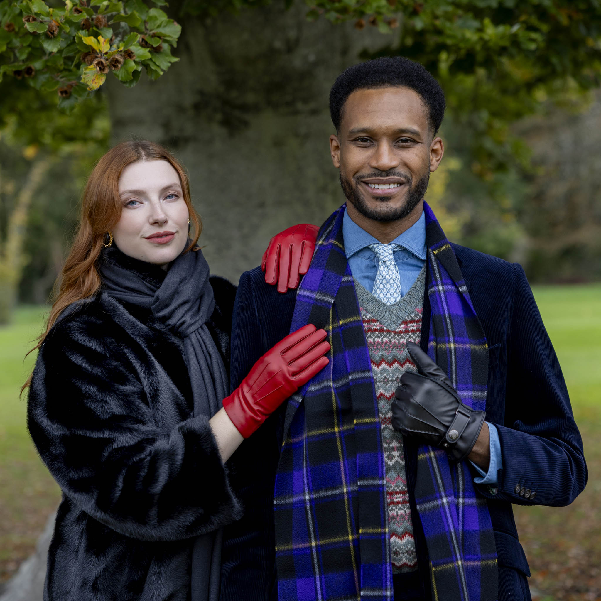 Unisex Luxury Check Cashmere Scarf | Dents