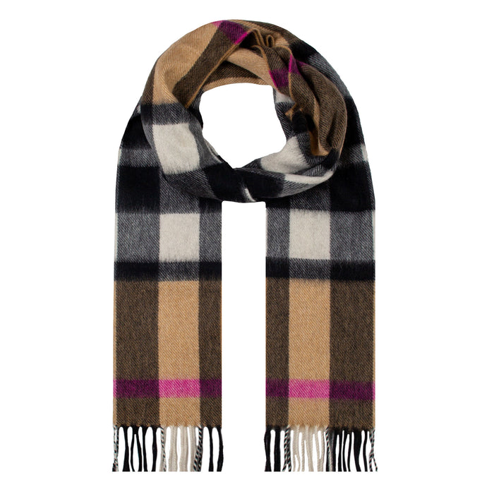 Unisex Luxury Plaid Check Cashmere Scarf Dents