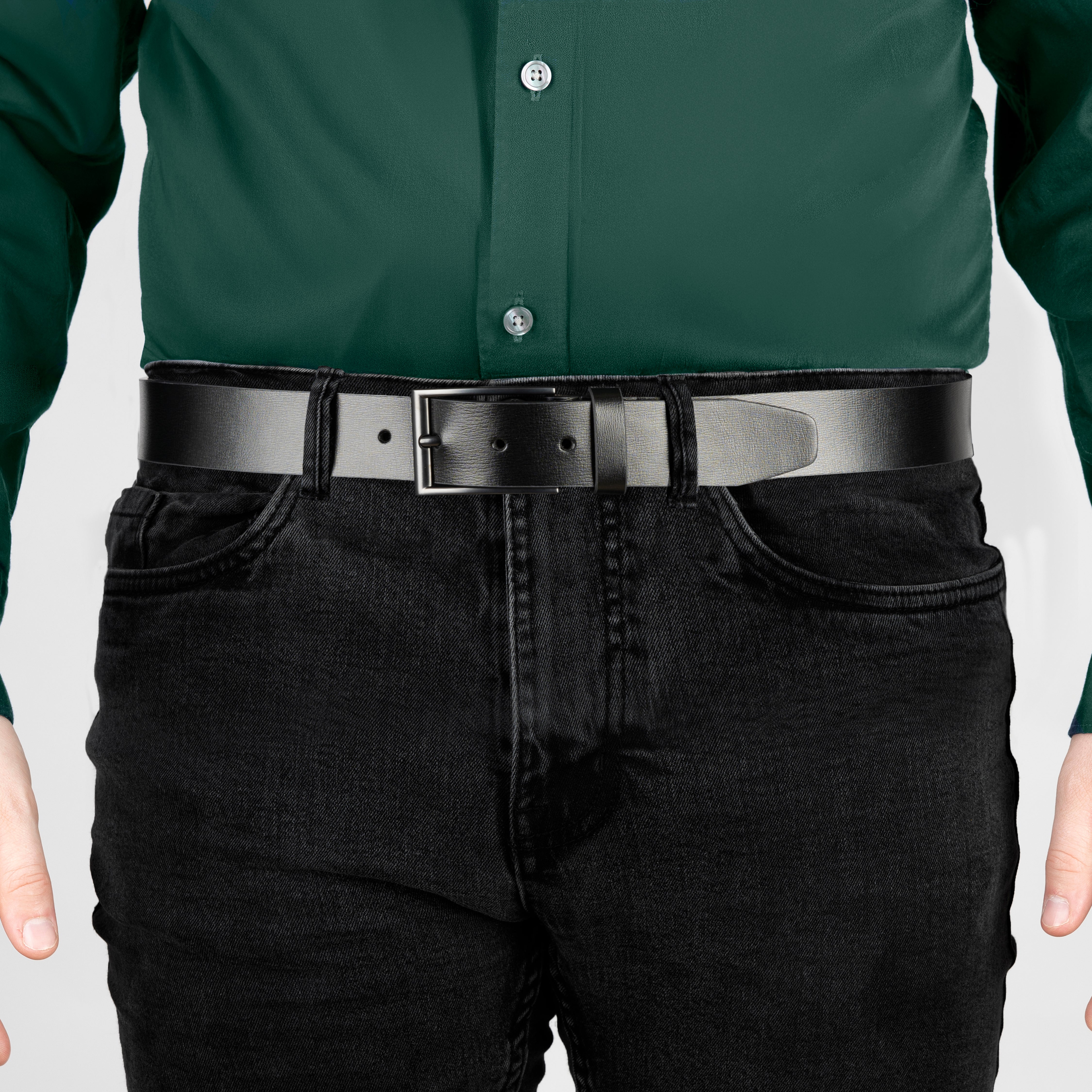 Ceinture Homme En Cuir Véritable – Boucle à épingle élégante, Marron, Taille 120