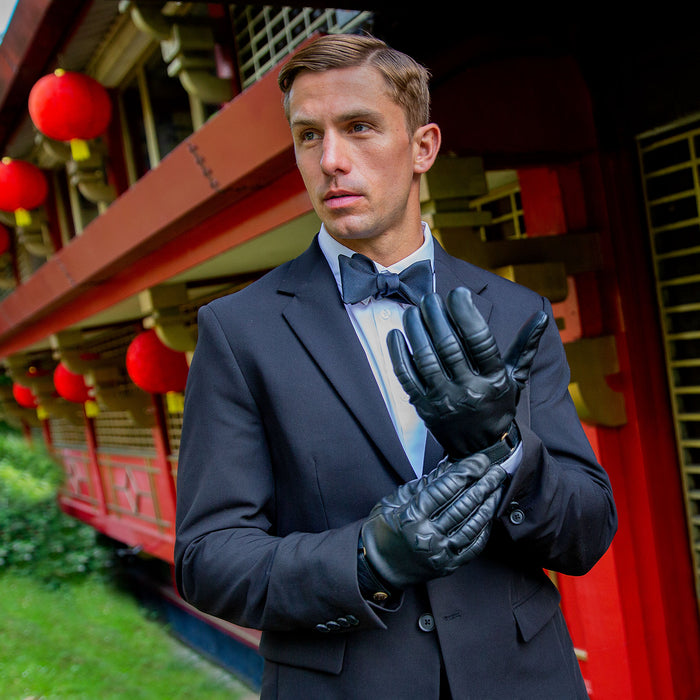 mens leather dress gloves Men's Driving Deerskin Black Windproof and meticulously stitched Cognac Brown Men's Dress Leather