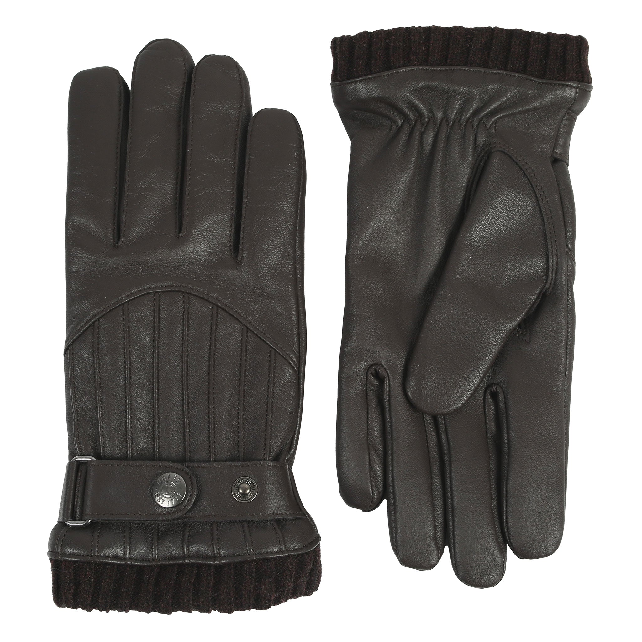 Gants D’hiver Hommes Imitation Cuir - Doublure Chaude, Bouton-pression Poignet - Élégant Et Pratique Pour Froid Urbain