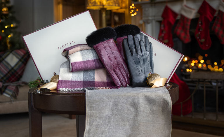 Christmas gifts for him and her including leather gloves and cashmere scarves