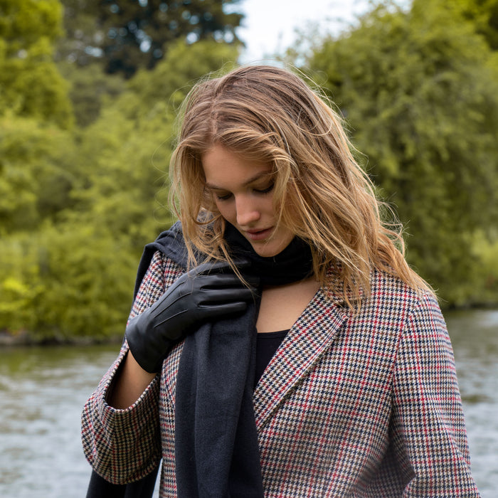 Gants D’Hiver En Cuir Pour Femme – Doublure Cachemire, Écran Tactile, Conduite