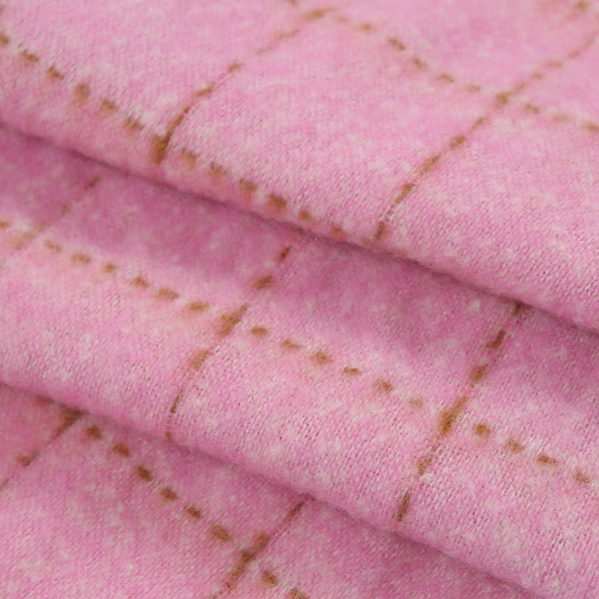 MAKFORT Écharpe Femme XXL à Carreaux Avec Franges - Châle Chaud Automne Hiver Grande Taille 140x140cm Rose/Gris/Bleu