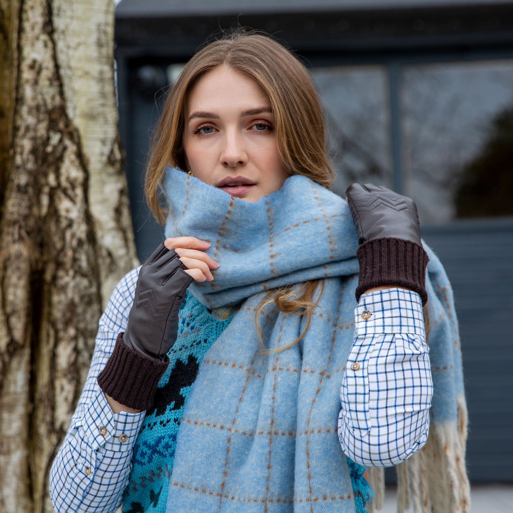 Gants Doublés Fourrure Cuir Souple Noir Ibex Taille L. Neufs Jamais