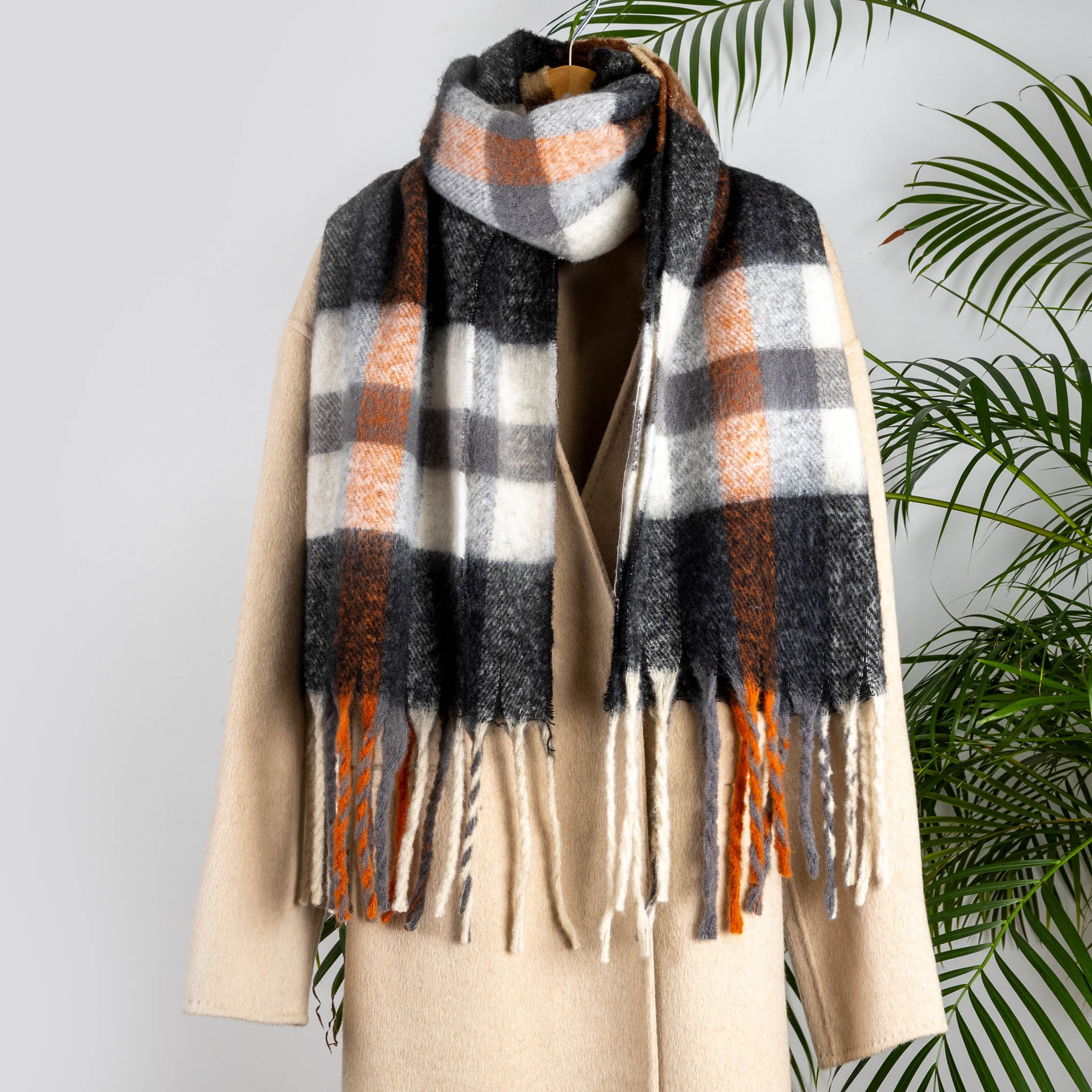 Écharpe Châle D'hiver Avec Franges - Chaude Et Polyvalente - Unisexe - Neuf Avec étiquettes