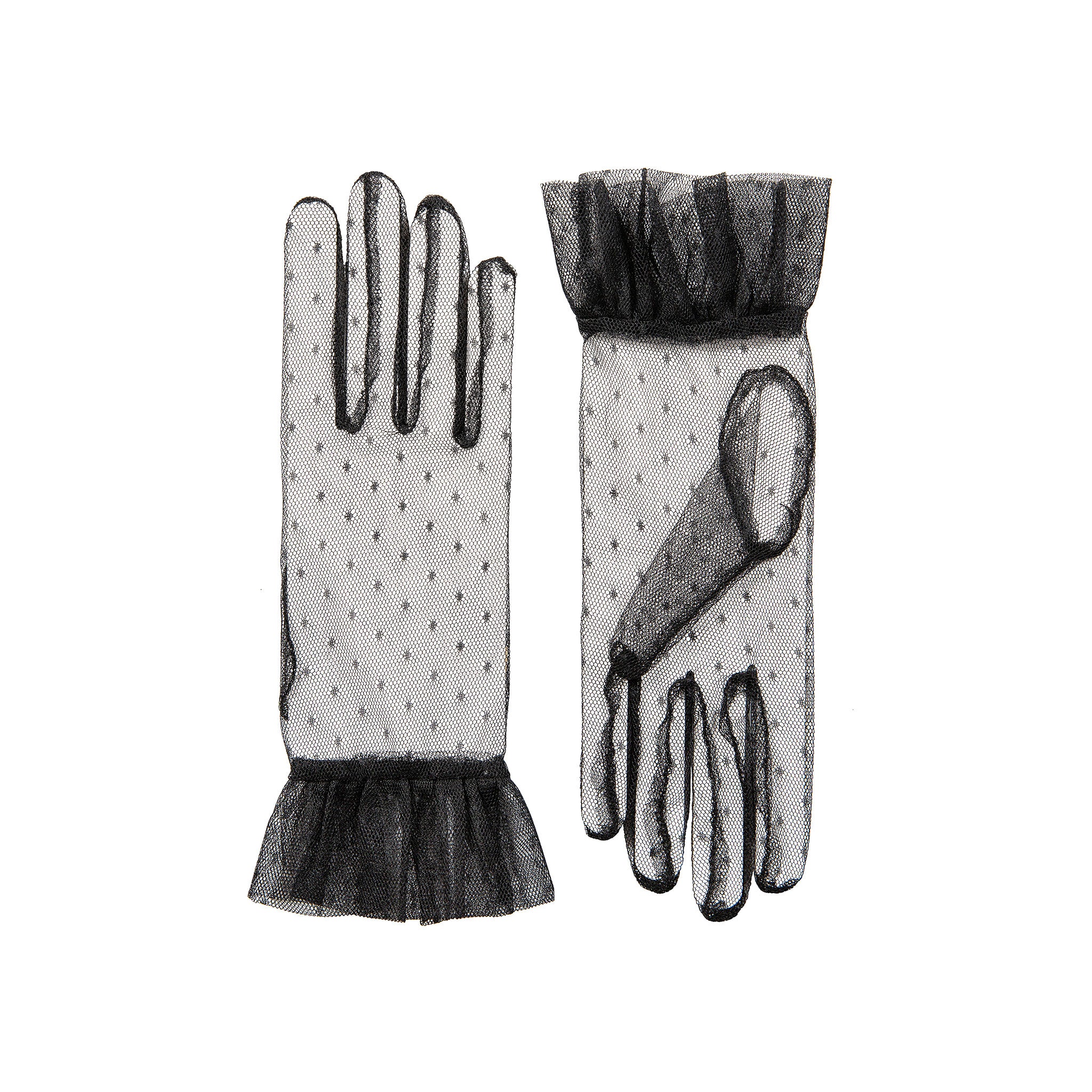 Women's Tulle Gloves with Frilled Cuff | Dents