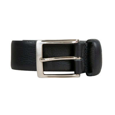 Ceinture En Cuir King Size Pour Homme - Taille 145 Cm (58") - Boucle Métal à Cliquet - Noir - Neuf