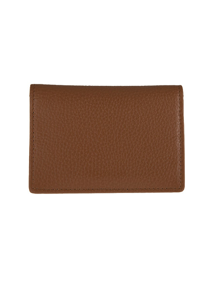 Porte-cartes en cuir grainé cognac