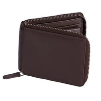 Portefeuille Trois Volets Dents En Cuir Nappa - Protection Anti-RFID, 5 Poches Cartes, 2 Compartiments Billets