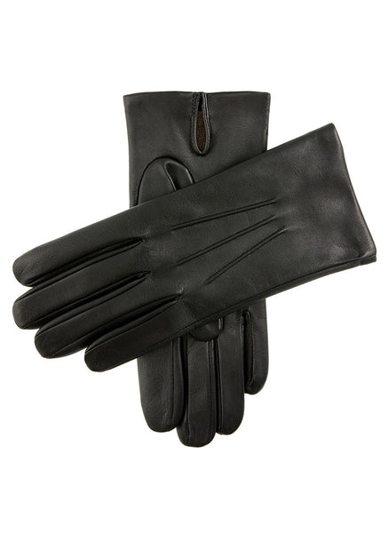 Gants en cuir à doigts courts doublés de cachemire à trois points pour hommes
