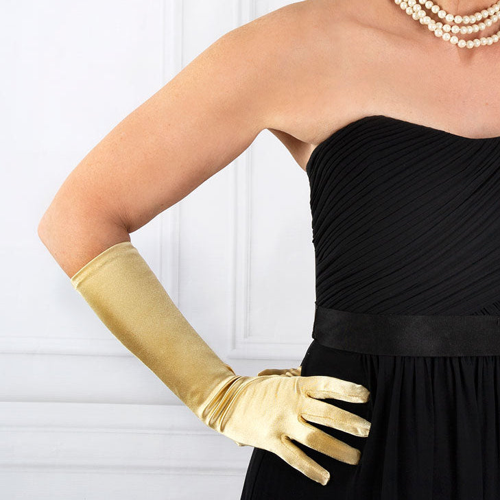 Gants De Soirée Satinés Blancs Livco Corsetti - Taille Unique (Neufs Avec Étiquettes)